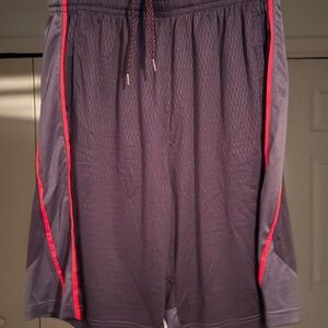 Reebok Gray and Red Athletic Performance Shorts
